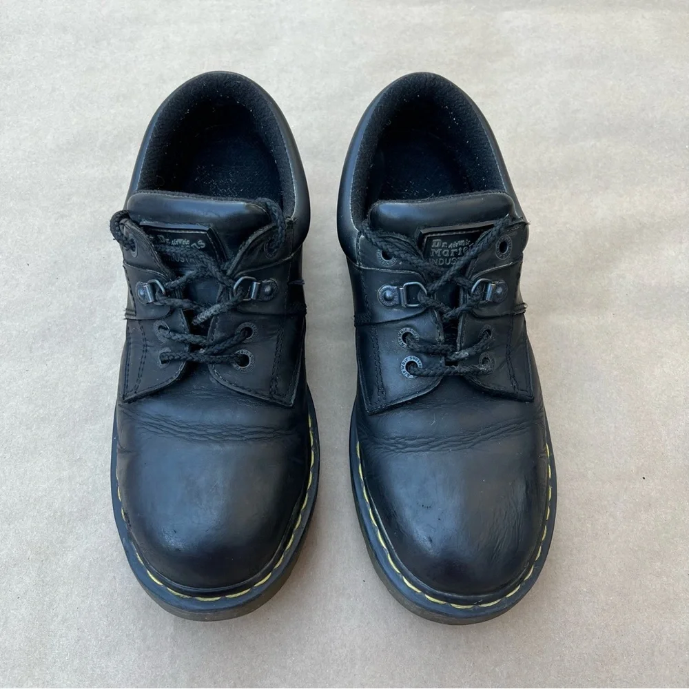 Vintage Dr. Martens Industrial Work Shoes Black Leather Low Top 2008 Size 11